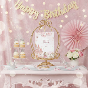 Numéro De Table Château de la 4ème Princesse Royale Rose Fête d'a