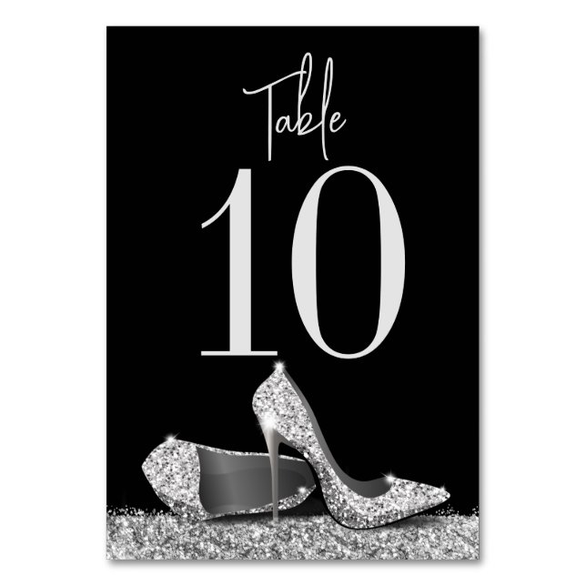 Numéro De Table Chaussures à talon élevé élégant moderne Argent No (Par défaut)