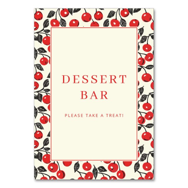 Numéro De Table Cheerful Red Cherry Border (Par défaut)