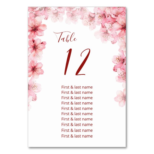 Numéro De Table Cherry Blossoms Wedding Seating Chart (Par défaut)