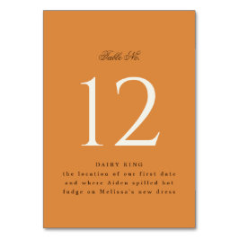 Numéro De Table Chic Citrouille Orange Event Table Tente Sign