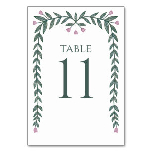 Numéro De Table Chic Elégant Cadre Floral Vins Botaniques Rose