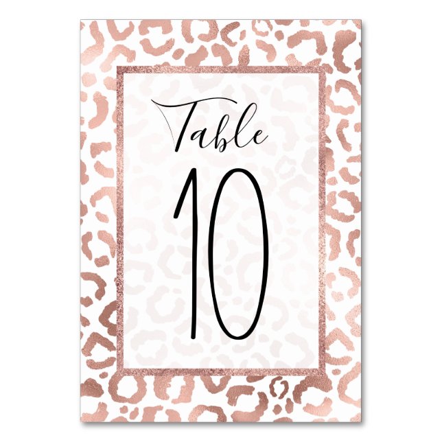 Numéro De Table Chic Rose Gold Leopard Cheetah Poster de animal (Par défaut)