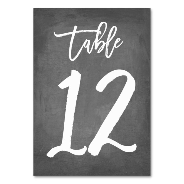 Numéro de table Chic Typography Chalkboard | Table (Par défaut)