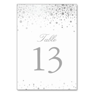 Numéro De Table Chiffre de table Faux Argent Foil Confetti