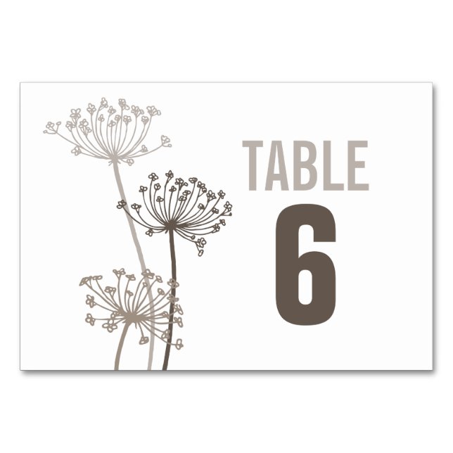 Numéro De Table Chiffres de la table de mariage de fleurs graphiqu (Devant)