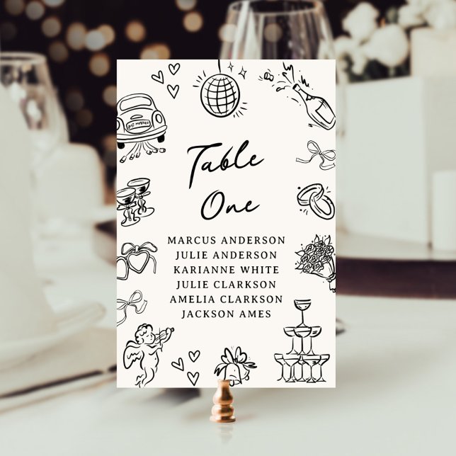 Numéro De Table Chiffres de tableau à main fantaisie Numéro de tab (Créateur téléchargé)