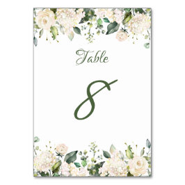 Numéro De Table Chiffres du Mariage de fleurs blanches