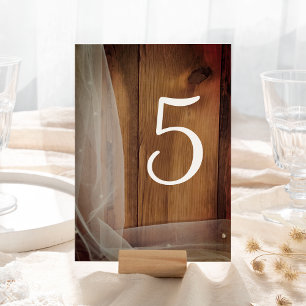 Numéro De Table Chiffres du Mariage du voile nuptial et du bois de