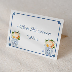 Numéro De Table Chinoiserie Chic Fall Flowers Mariage Place Card