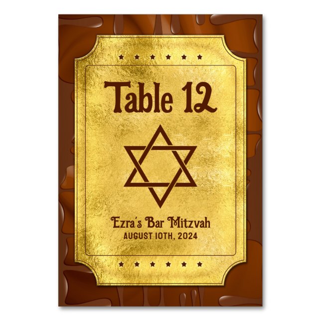 Numéro De Table Chocolat Golden Ticket Bar ou Bat mitzvah (Par défaut)