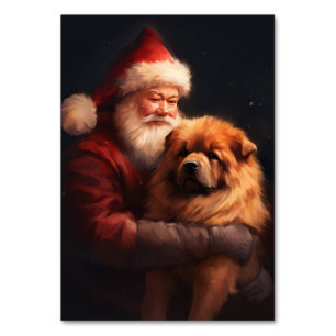 Numéro De Table Chow Chow avec Noël Festif du Père Noël