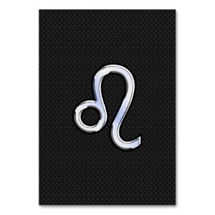 Numéro De Table Chrome Comme Leo Zodiac Symbole sur la peau de ser