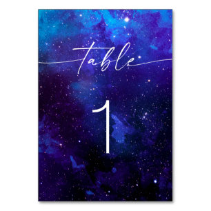 Numéro De Table Ciel Nocturne Mariage Galaxie Romantique Écritur