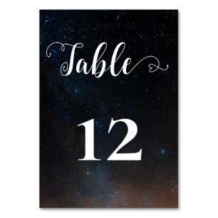 Numéro De Table Ciel nocturne mariage sous les étoiles