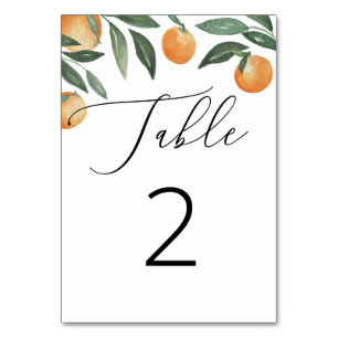 Numéro De Table Citron Mariage Italien Orange Botanique Rustique