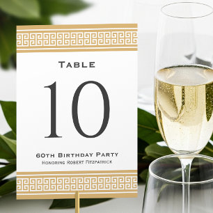 Numéro De Table Classic Anniversaire Fête Formelle Or Custom