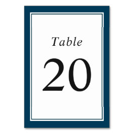 Numéro De Table Classic Simple Marine Bleu Double Cadre