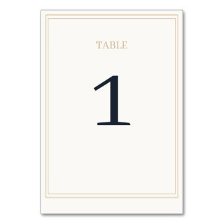 Numéro de table Classique Hiver Coton Or et Marine
