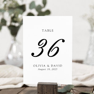 Numéro de table classique minimaliste