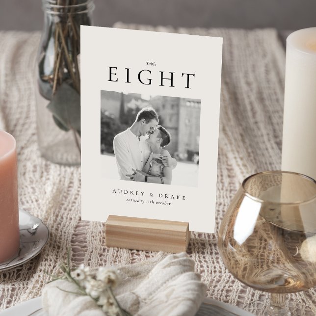 Numéro De Table Clean Modern Wedding Photo (Créateur téléchargé)