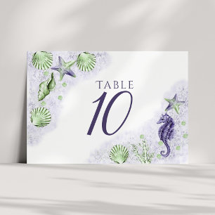Numéro De Table Coastal Chic Parti vert pourpre et citron vert