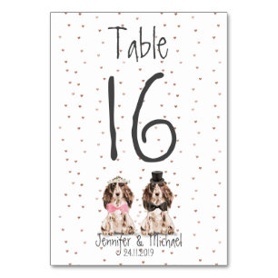 Numéro De Table Cocker Spaniel Animal Chien
