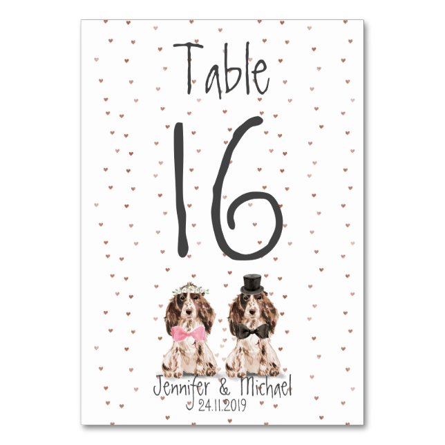 Numéro De Table Cocker Spaniel Animal Chien (Par défaut)