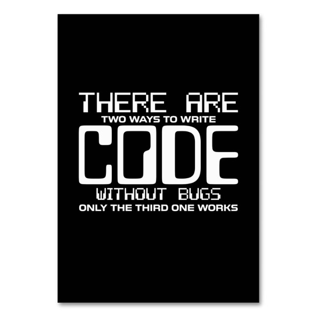 Numéro De Table Code Écriture Programmer sans bogues (Par défaut)