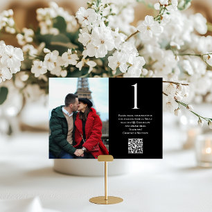 Numéro De Table Code QR de partage de photo pour couple heureux