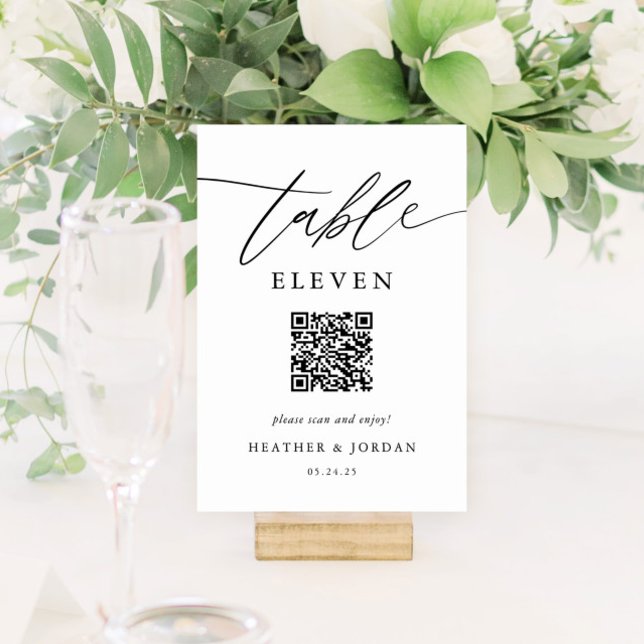 Numéro De Table Code QR Mariage rustique (Créateur téléchargé)
