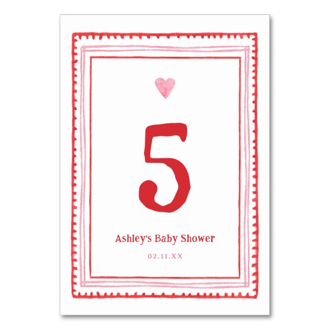 Numéro De Table Coeur des Valentines roses et rouges (Par défaut)