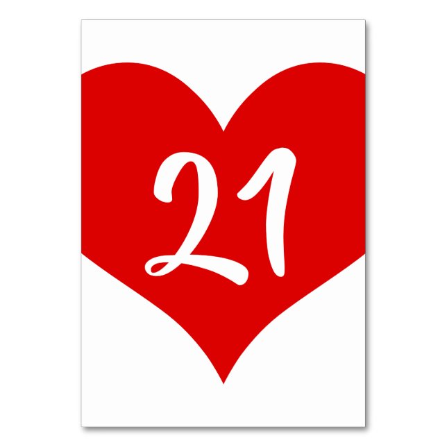 Numéro De Table Coeur rouge (Par défaut)