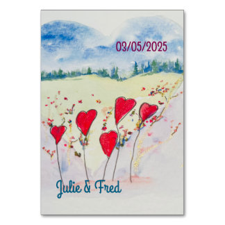 Numéro De Table Coeurs d'amour pour toujours