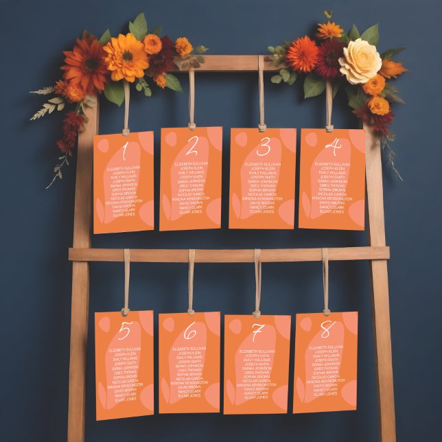 Numéro De Table Collage de couleurs modernes (Créateur téléchargé)