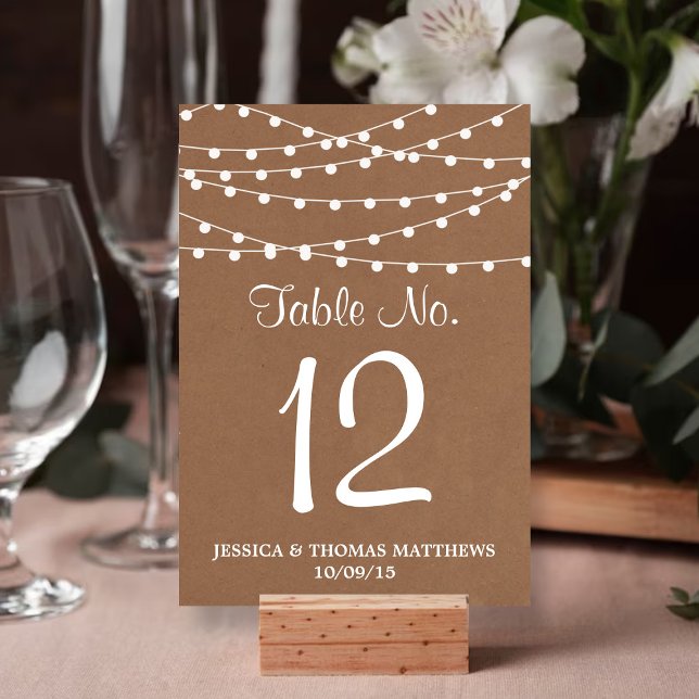 Numéro De Table Collection de Mariages Rustic Kraft (Créateur téléchargé)