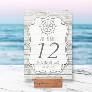 Numéro De Table Collection Nautique blanchie à la chaux Wood Beach