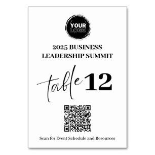 Numéro De Table Conférence ou réunions professionnelles de code QR