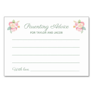 Numéro De Table Conseil parental Baby shower d'aquarelle florale
