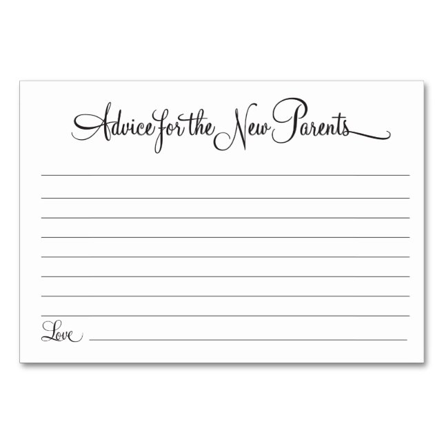 Numéro De Table Conseil pour les nouveaux parents (Devant)