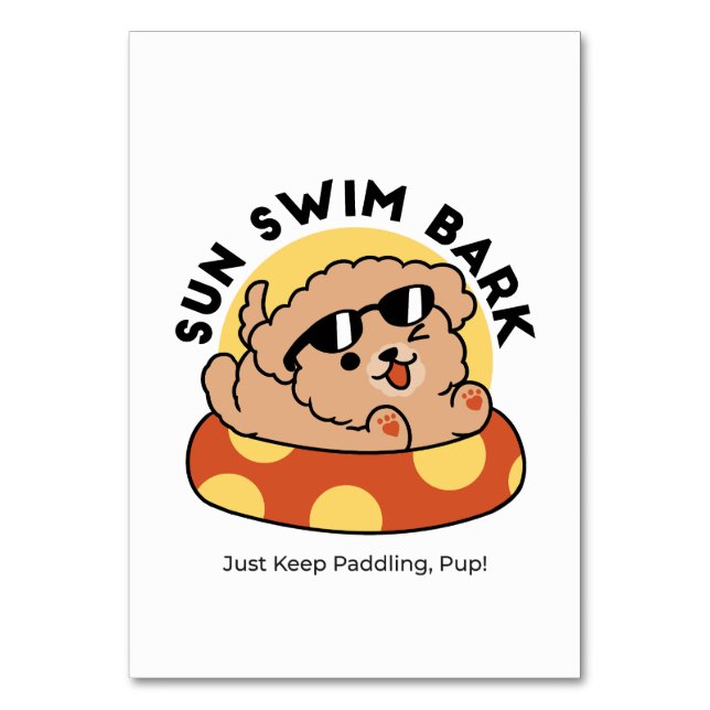 Numéro De Table Cool Summer Chien Flottant - Jolie Puppy Pool Part (Par défaut)