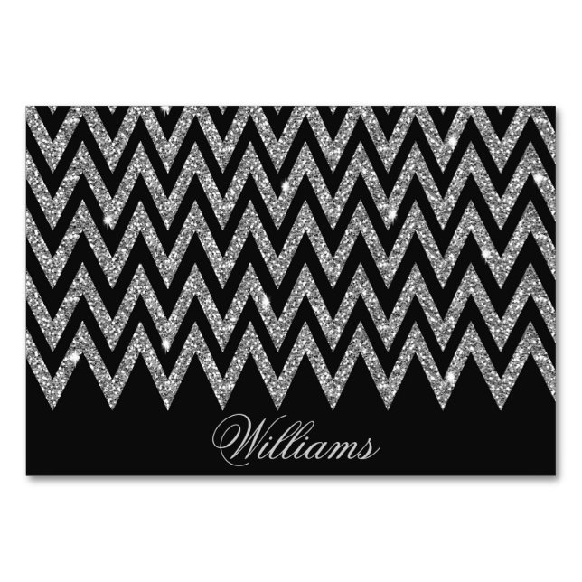 Numéro De Table Cool tendance chevron zigzag faux parties scintill (Devant)
