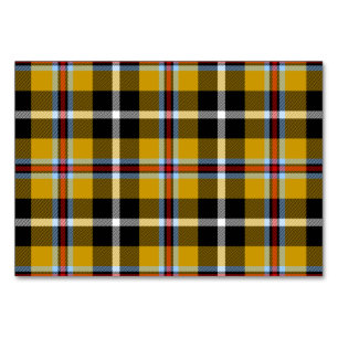 Numéro De Table Cornouailles National Tartan Jaune et Noir Plaid