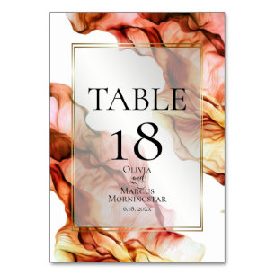 NUMÉRO DE TABLE Couleurs Automnales Vibrantes En