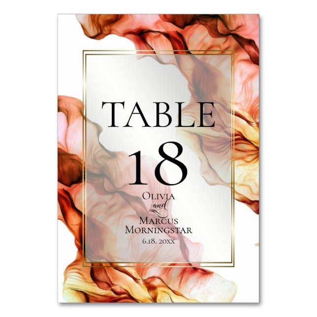 NUMÉRO DE TABLE | Couleurs Automnales Vibrantes En (Par défaut)