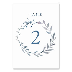 Numéro De Table couronne bleu aquarelle Tableau Numéro 2