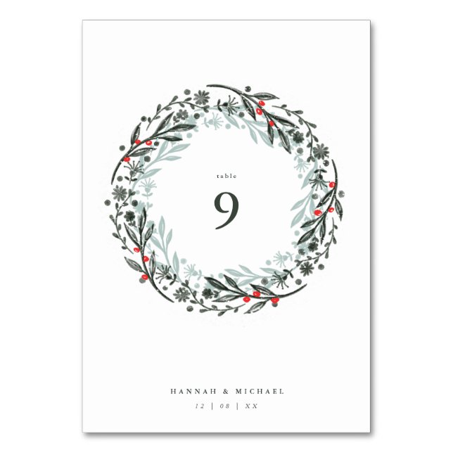 Numéro De Table Couronne d'aquarelle botanique rustique (Par défaut)
