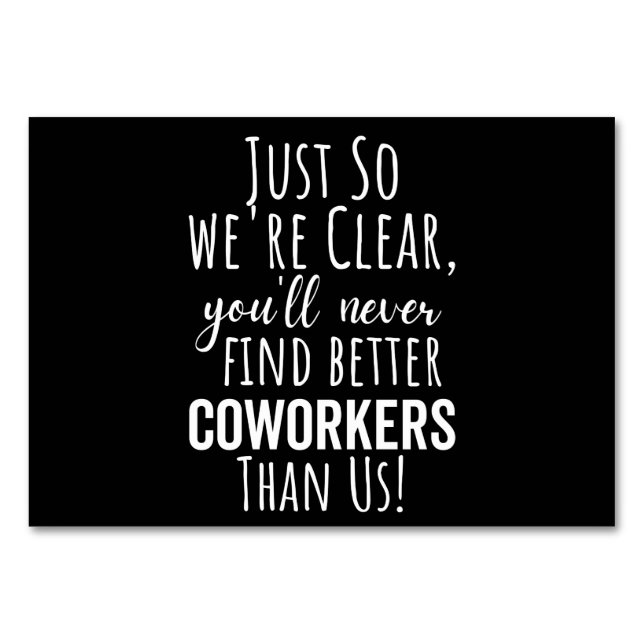 Numéro De Table Coworker | Moving | Leaving (Devant)