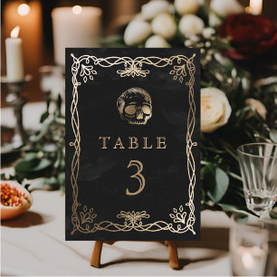 Numéro De Table Crâne Mariage gothique