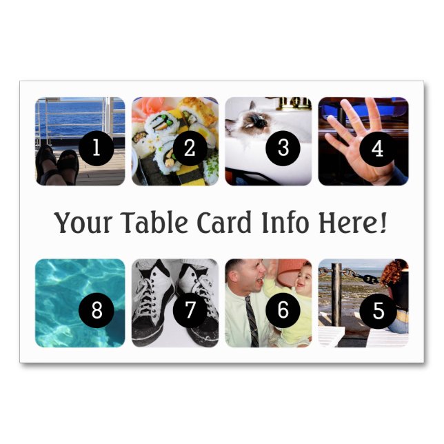 Numéro De Table Créez votre propre photo Afficher 8 images (Devant)